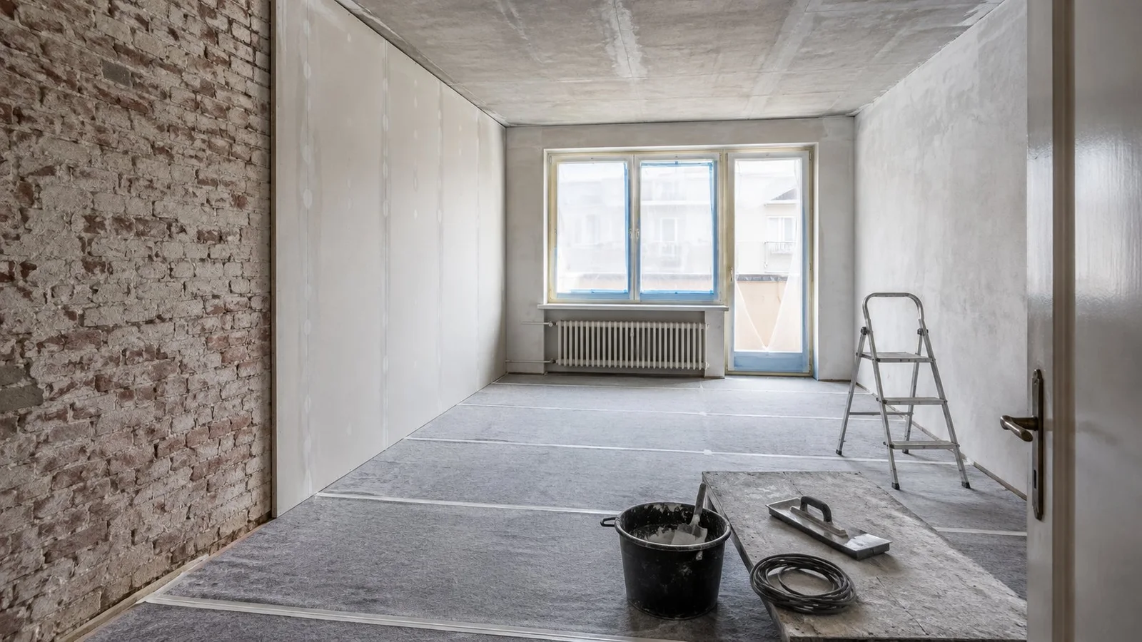 Bestehender Raum während der Renovation
